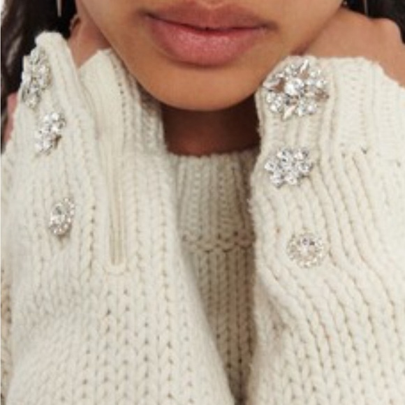 ba&sh Chavi sweater with embellished buttons, ivory, XS - Picture 8 of 10